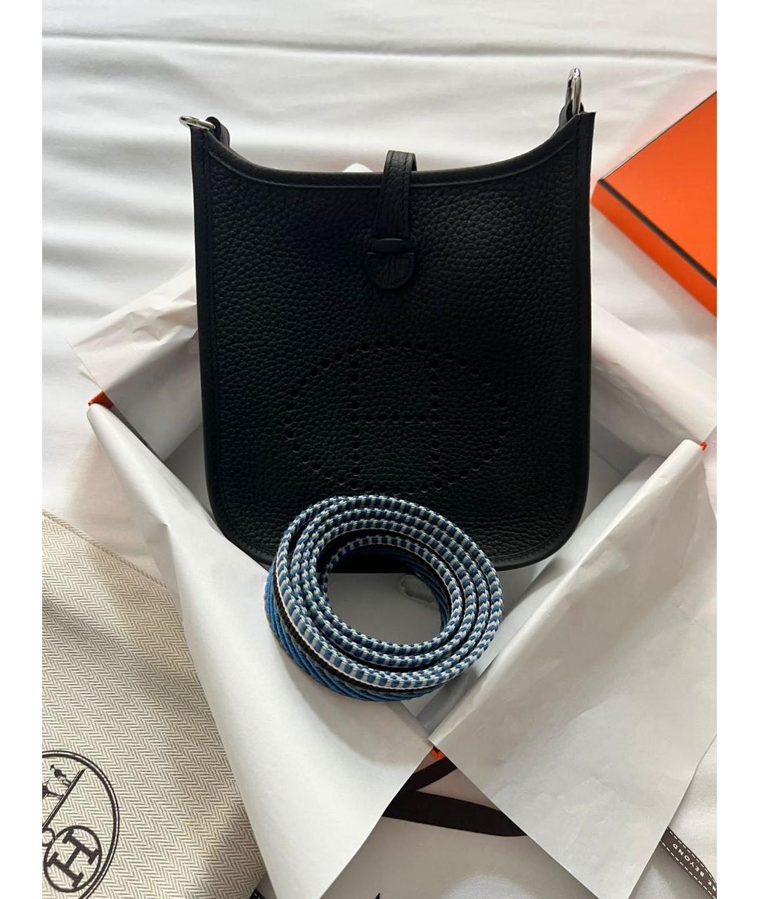 HERMES Черная кожаная сумка через плечо, фото 2