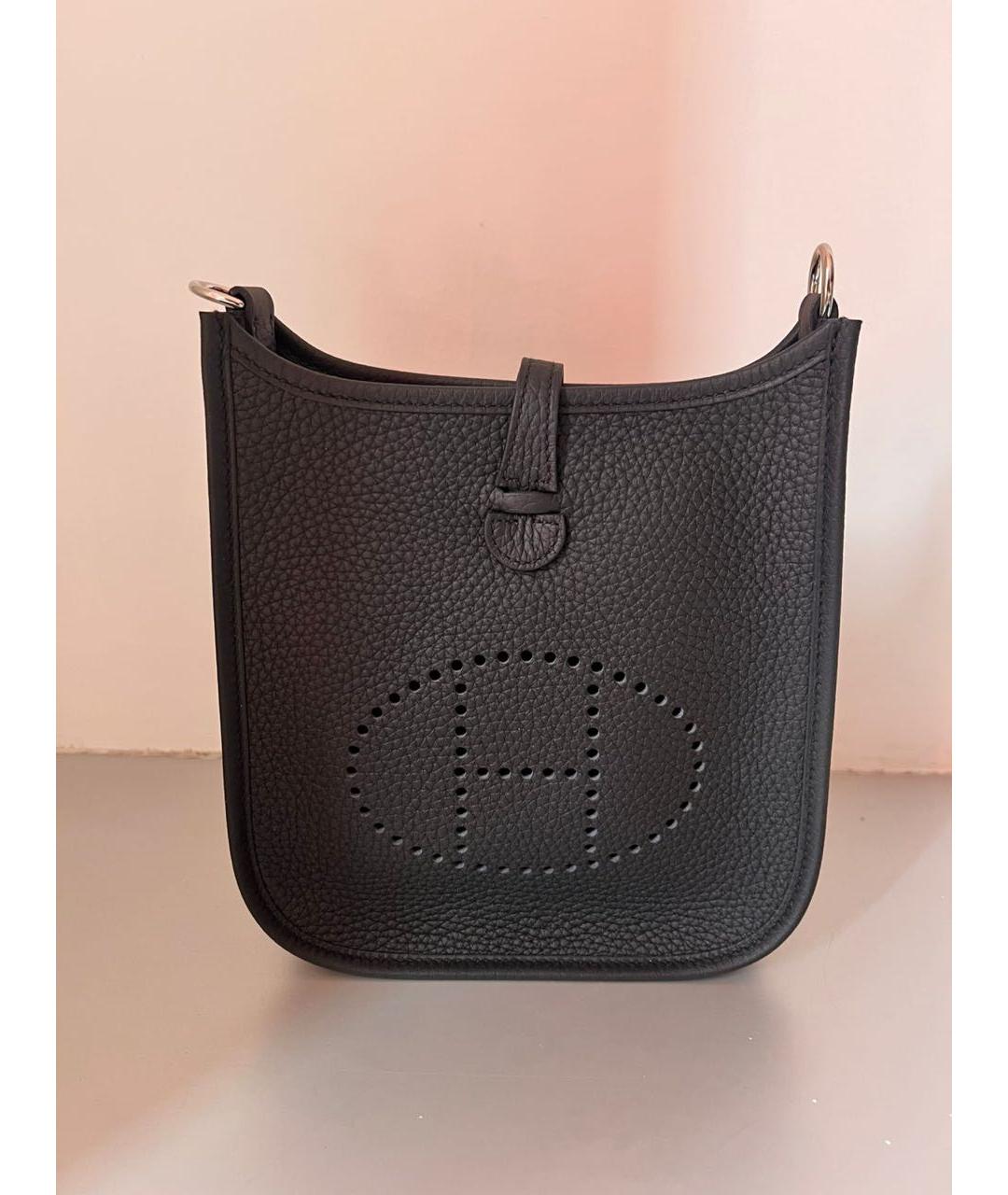 HERMES Черная кожаная сумка через плечо, фото 6