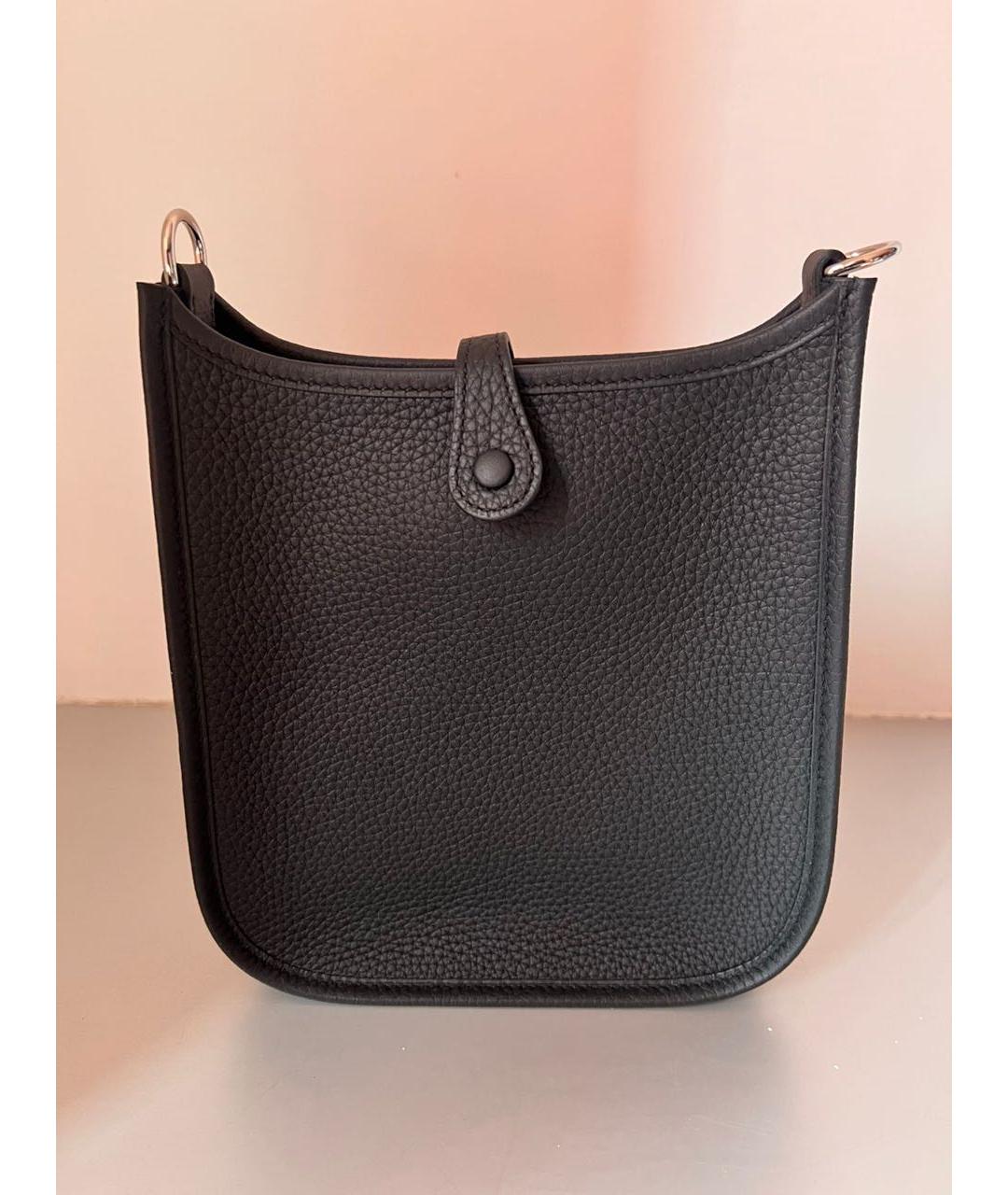 HERMES Черная кожаная сумка через плечо, фото 3