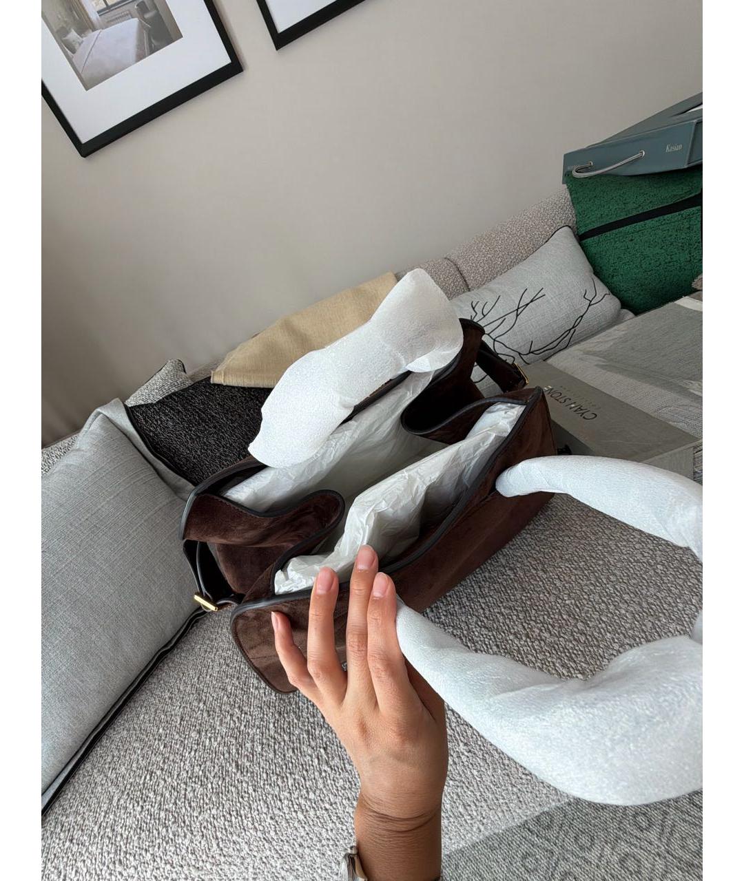 THE ROW Коричневая замшевая сумка тоут, фото 4