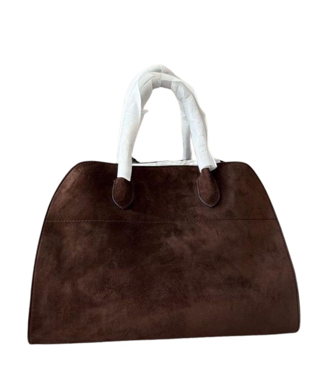 THE ROW Коричневая замшевая сумка тоут, фото 1