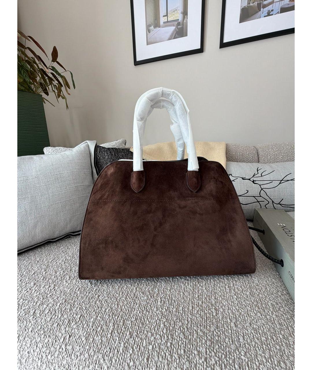 THE ROW Коричневая замшевая сумка тоут, фото 3