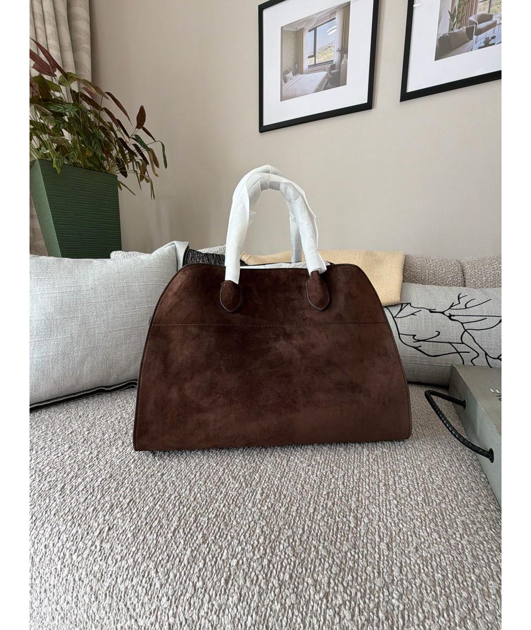 THE ROW Коричневая замшевая сумка тоут, фото 5
