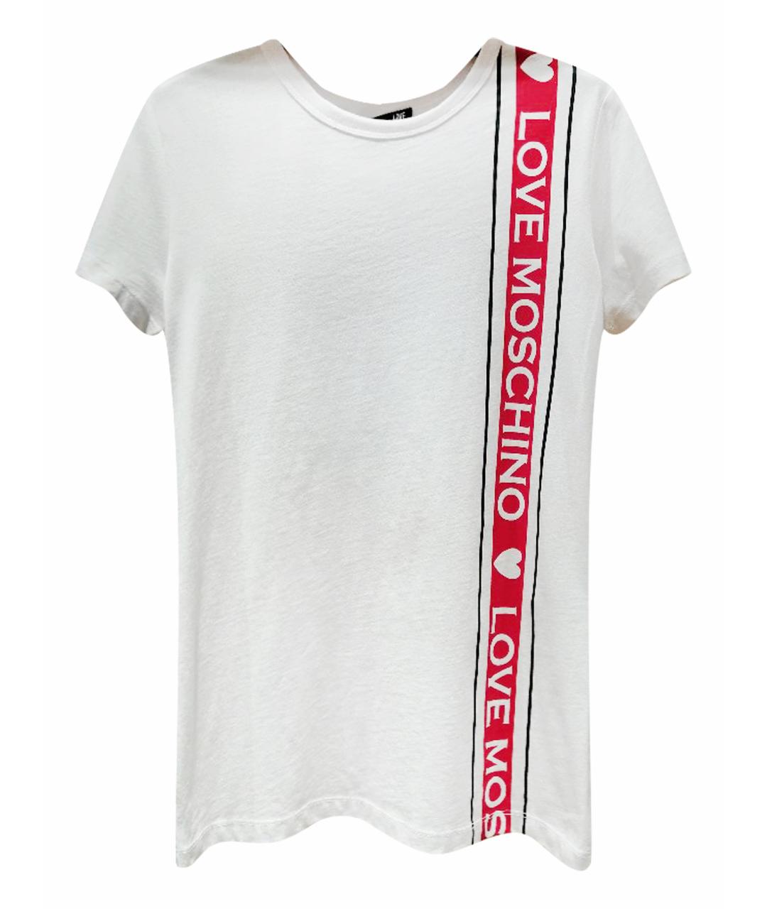 LOVE MOSCHINO Белая хлопковая футболка, фото 1