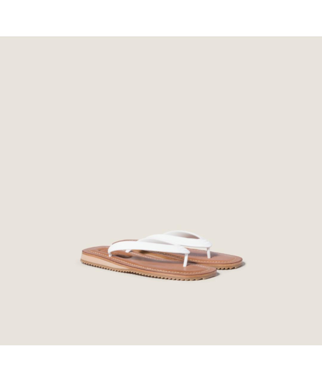 MIU MIU Белые резиновые шлепанцы, фото 2