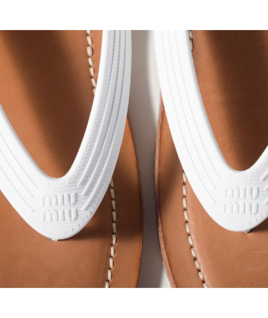 MIU MIU Белые резиновые шлепанцы, фото 3