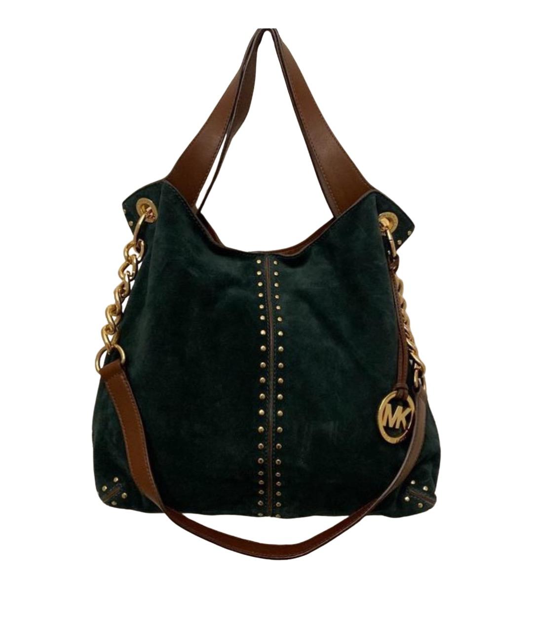 MICHAEL KORS Зеленая замшевая сумка тоут, фото 1