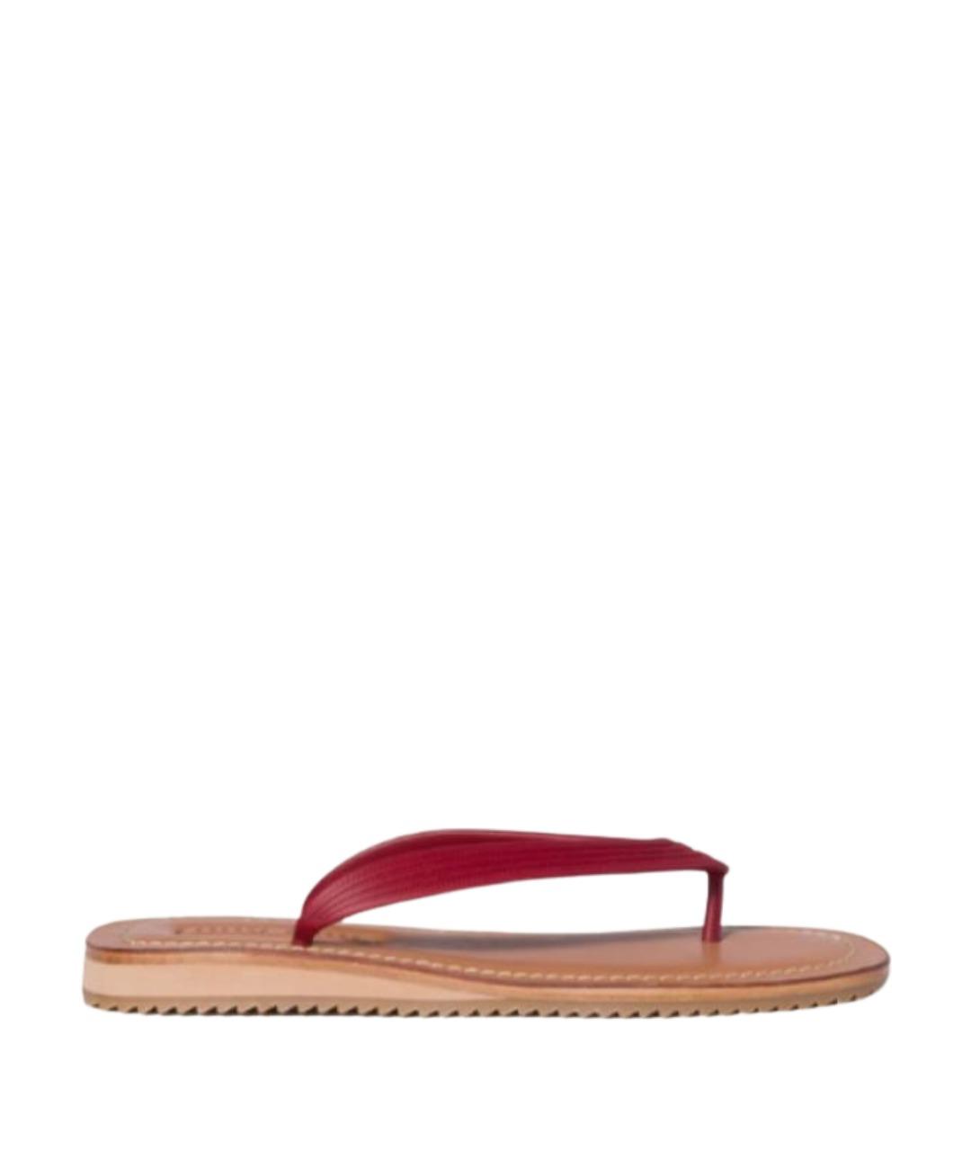 MIU MIU Бордовые резиновые шлепанцы, фото 1
