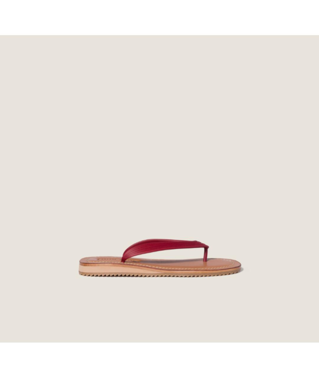 MIU MIU Бордовые резиновые шлепанцы, фото 5