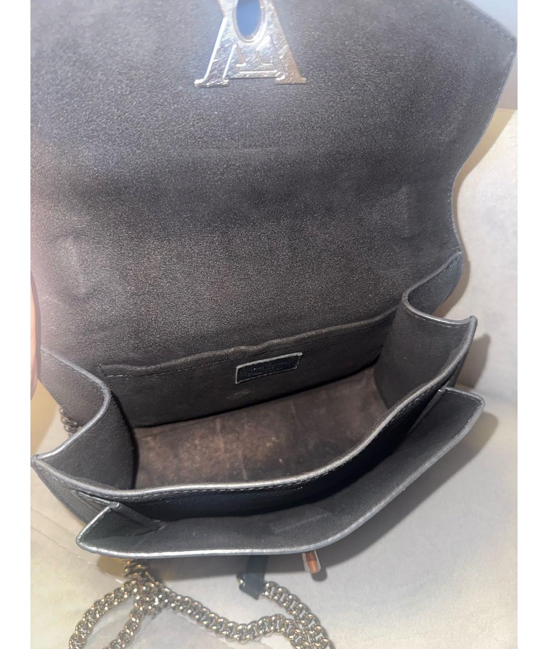 LOUIS VUITTON Черная кожаная сумка с короткими ручками, фото 4