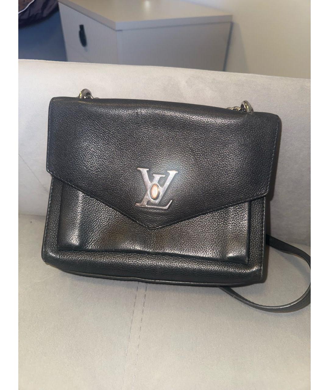 LOUIS VUITTON Черная кожаная сумка с короткими ручками, фото 5