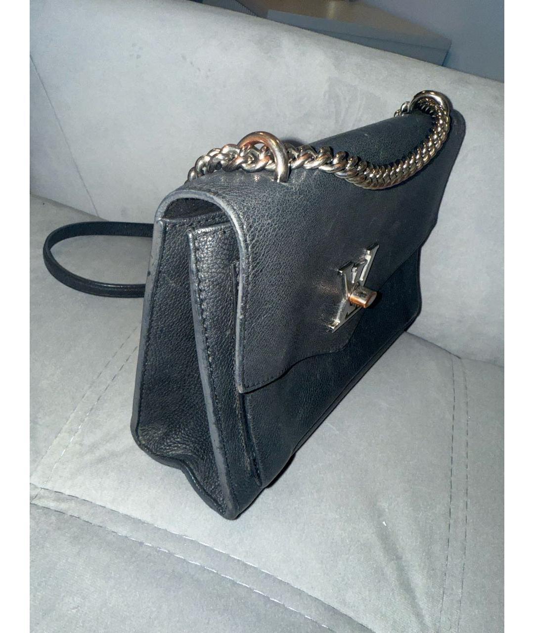 LOUIS VUITTON Черная кожаная сумка с короткими ручками, фото 2