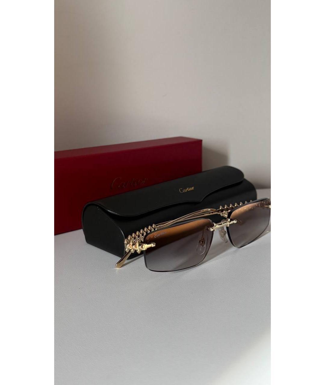 CARTIER Золотые металлические солнцезащитные очки, фото 4