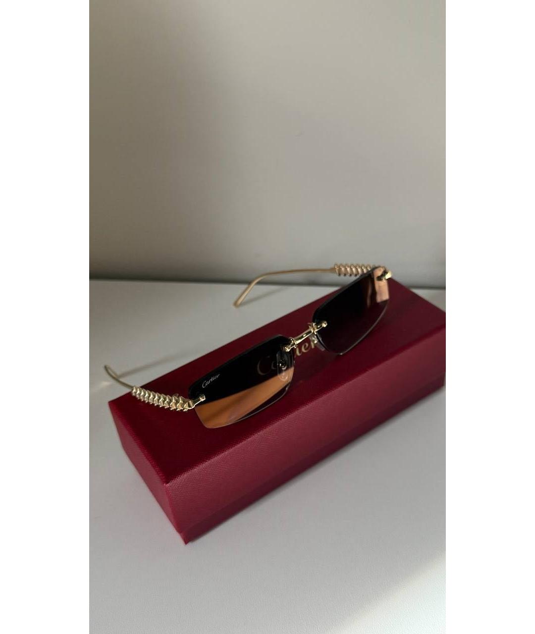 CARTIER Золотые металлические солнцезащитные очки, фото 3