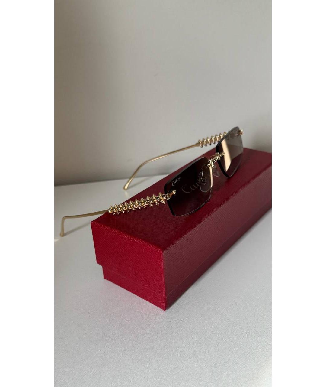 CARTIER Золотые металлические солнцезащитные очки, фото 6