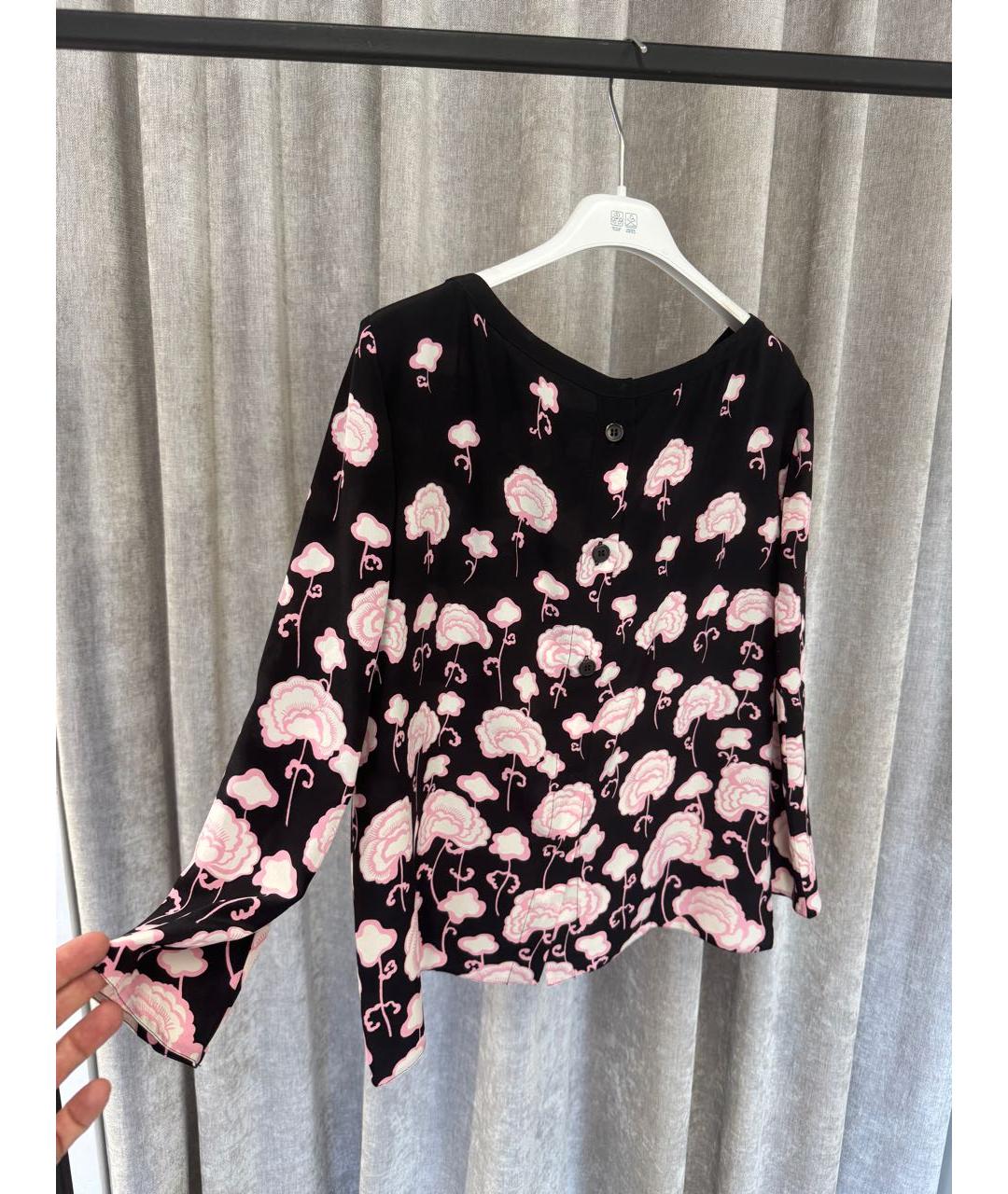 PRADA Черная шелковая блузы, фото 2