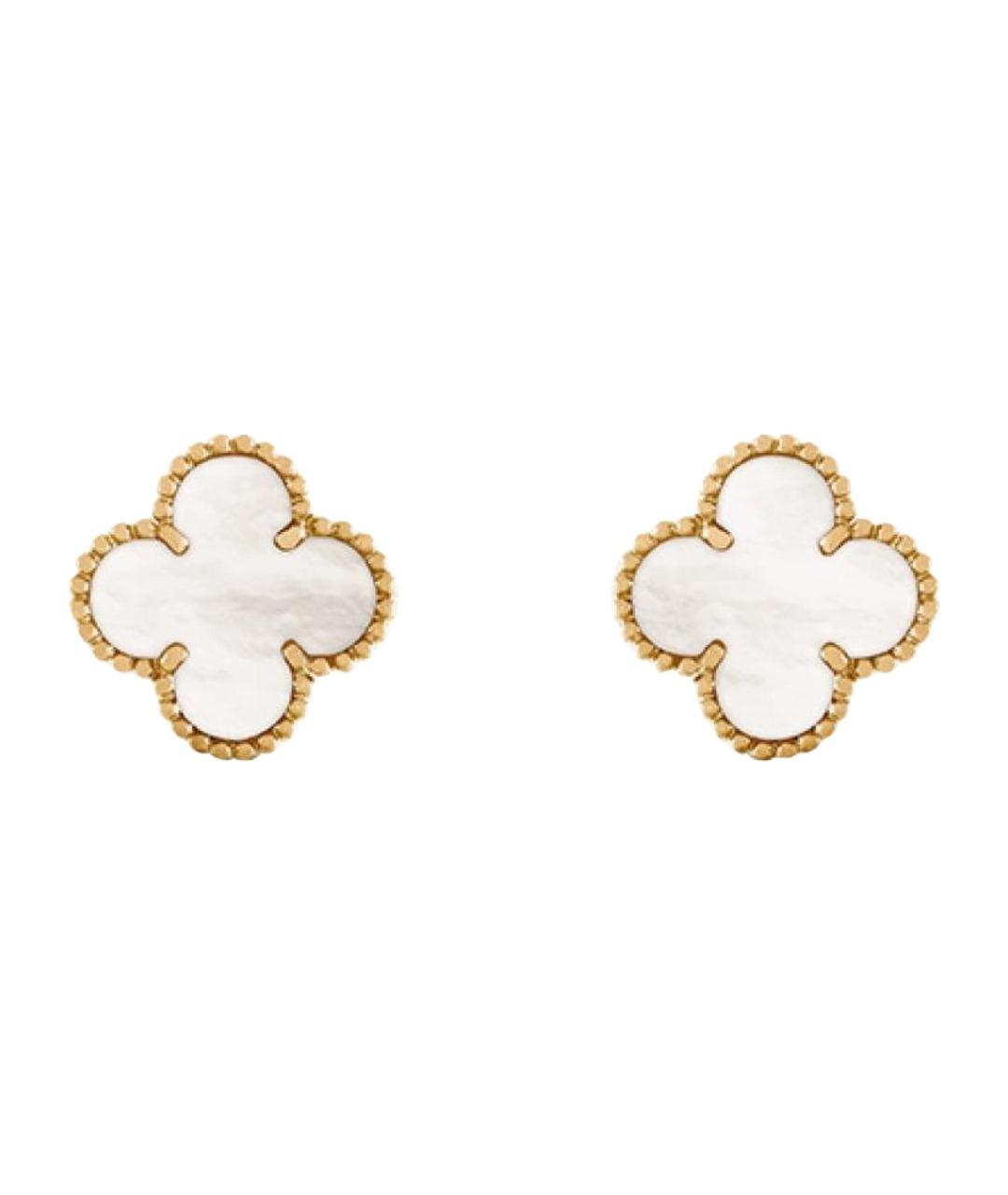 VAN CLEEF & ARPELS Белые серьги из желтого золота, фото 1