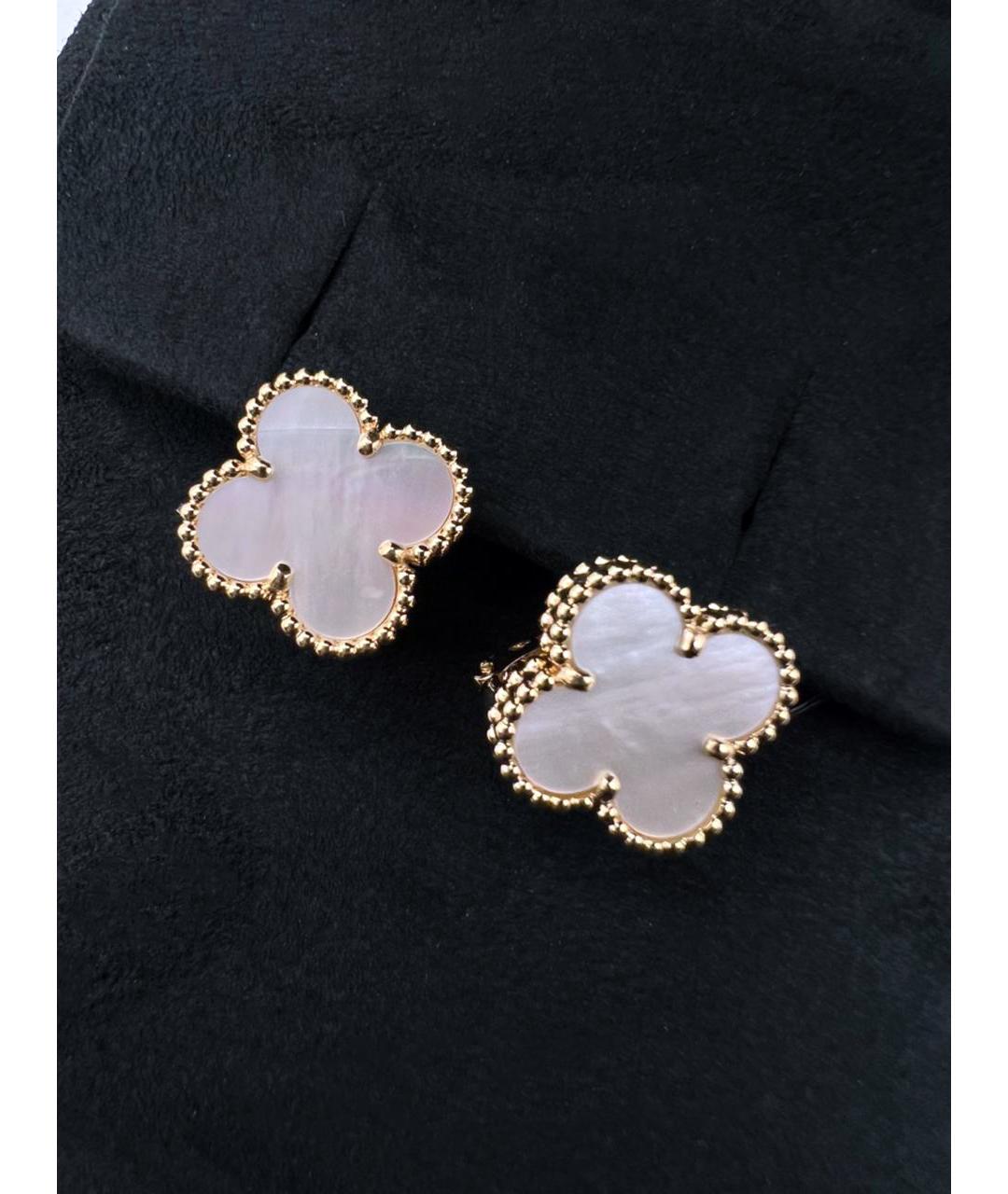 VAN CLEEF & ARPELS Белые серьги из желтого золота, фото 2