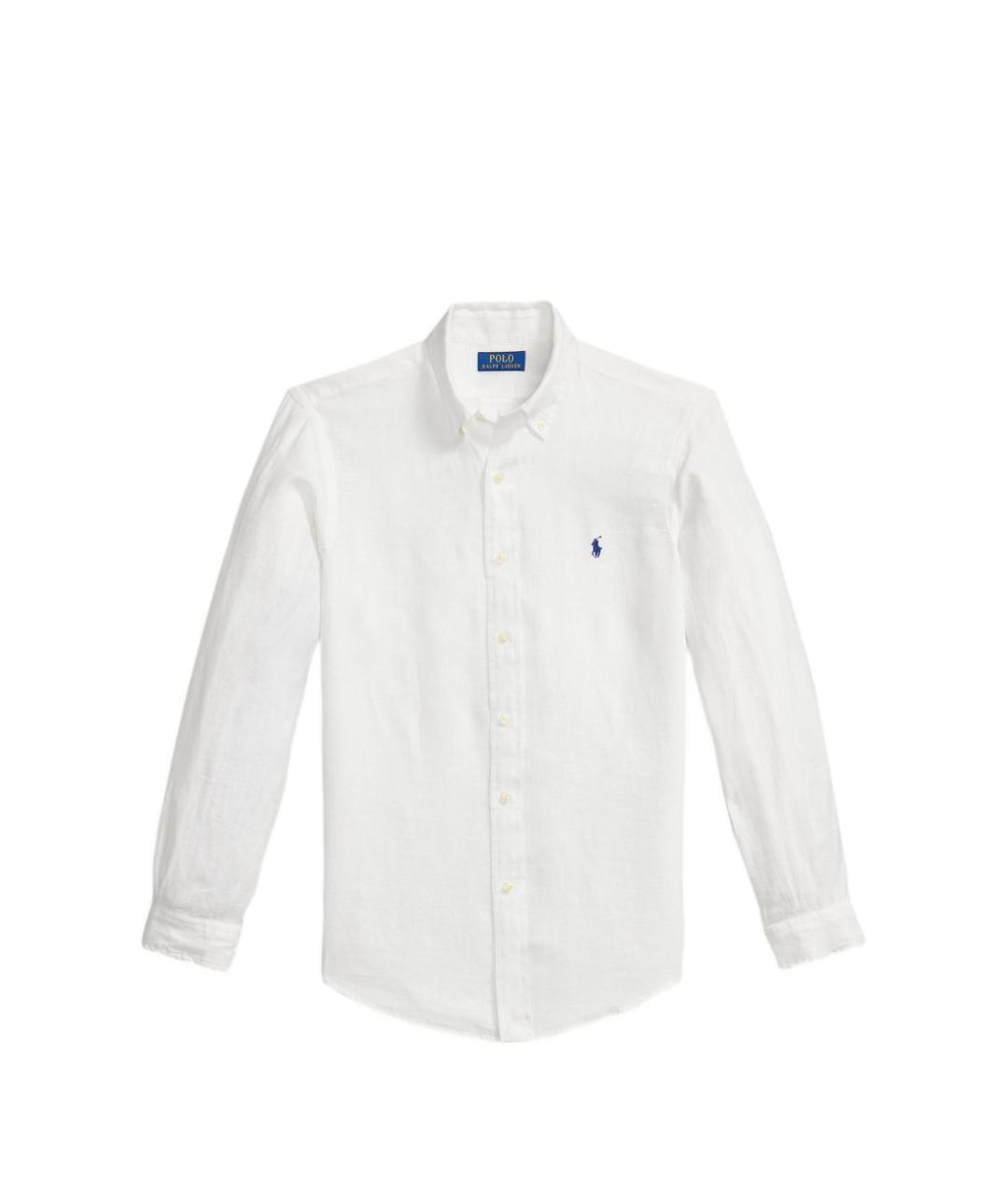 POLO RALPH LAUREN Белая льняная классическая рубашка, фото 1
