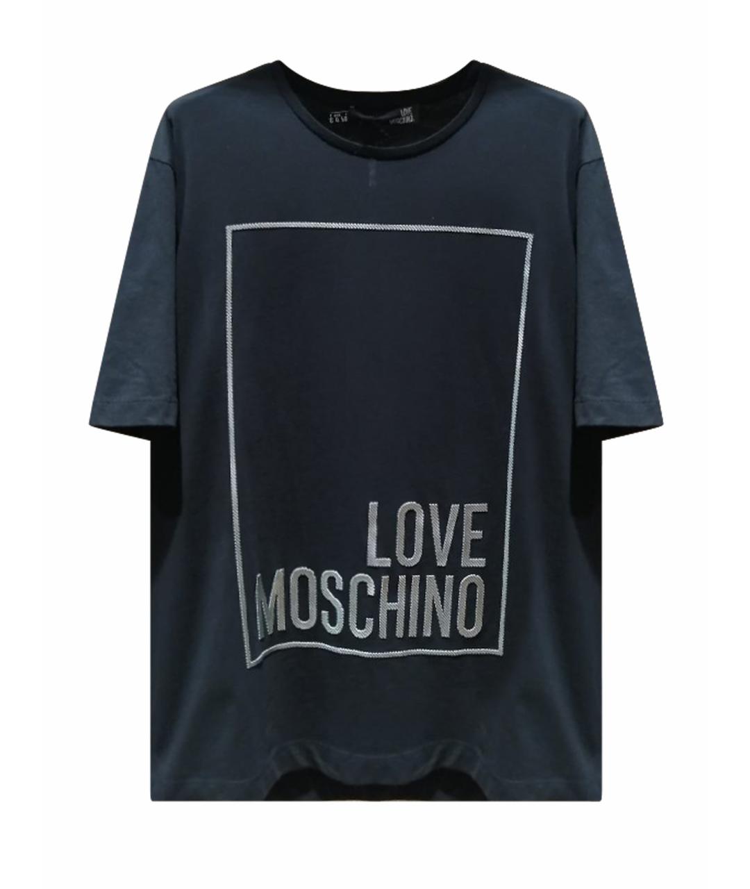 LOVE MOSCHINO Черная хлопковая футболка, фото 1