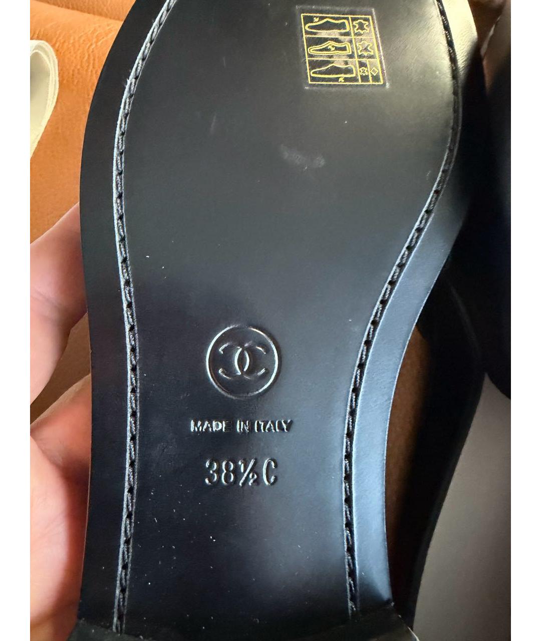 CHANEL Черные кожаные сандалии, фото 5