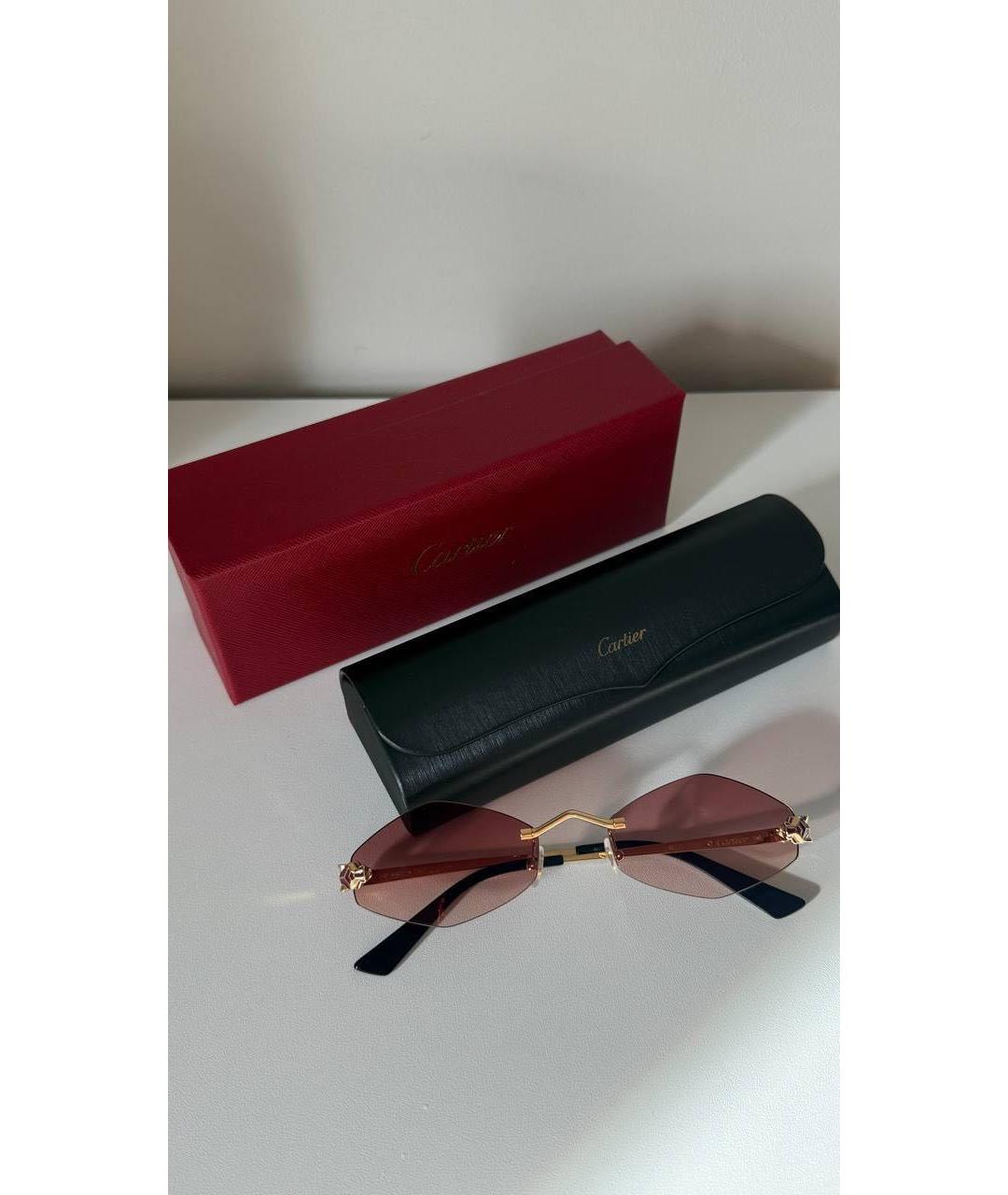 CARTIER Золотые металлические солнцезащитные очки, фото 6