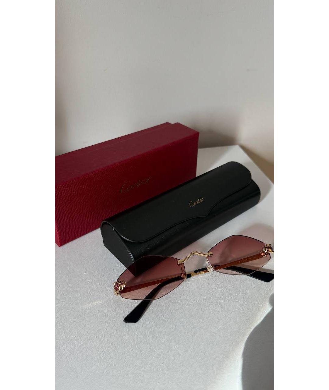 CARTIER Золотые металлические солнцезащитные очки, фото 3