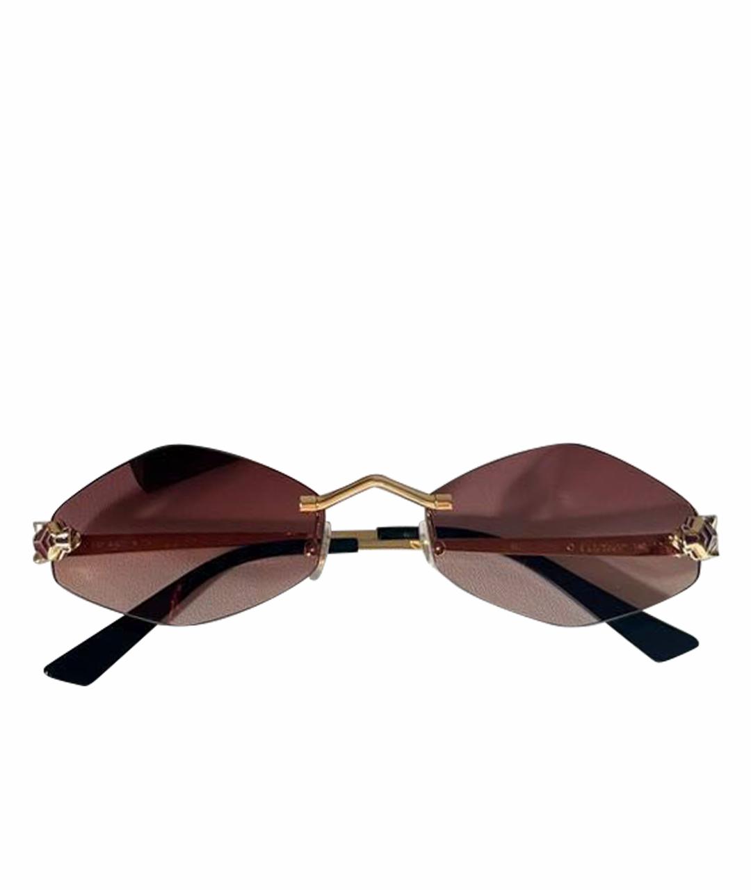 CARTIER Золотые металлические солнцезащитные очки, фото 1