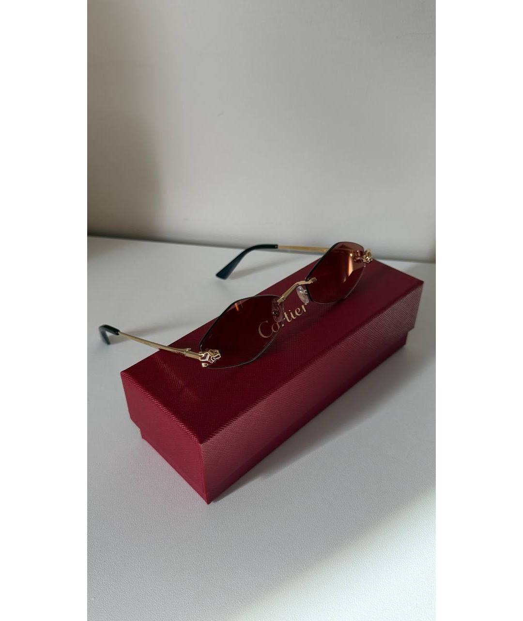 CARTIER Золотые металлические солнцезащитные очки, фото 2