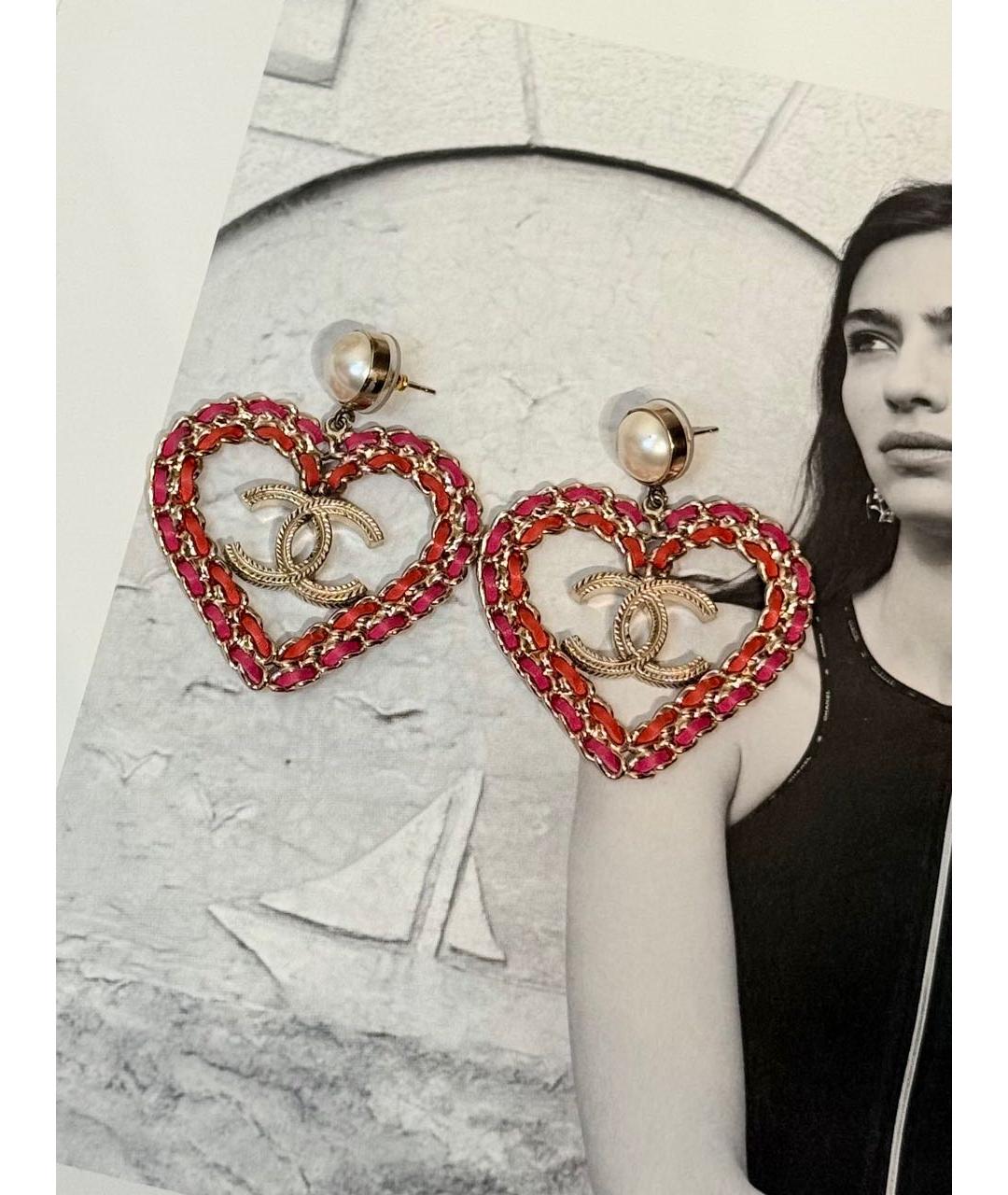 CHANEL Красные серьги, фото 5