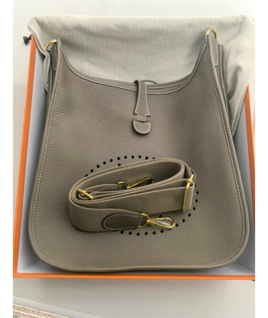 HERMES Коричневая кожаная сумка через плечо, фото 3