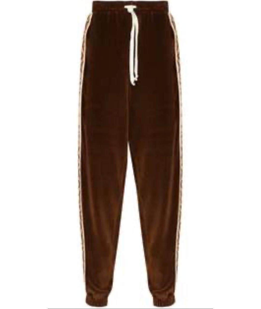 GUCCI Коричневый бархатный спортивный костюм, фото 7