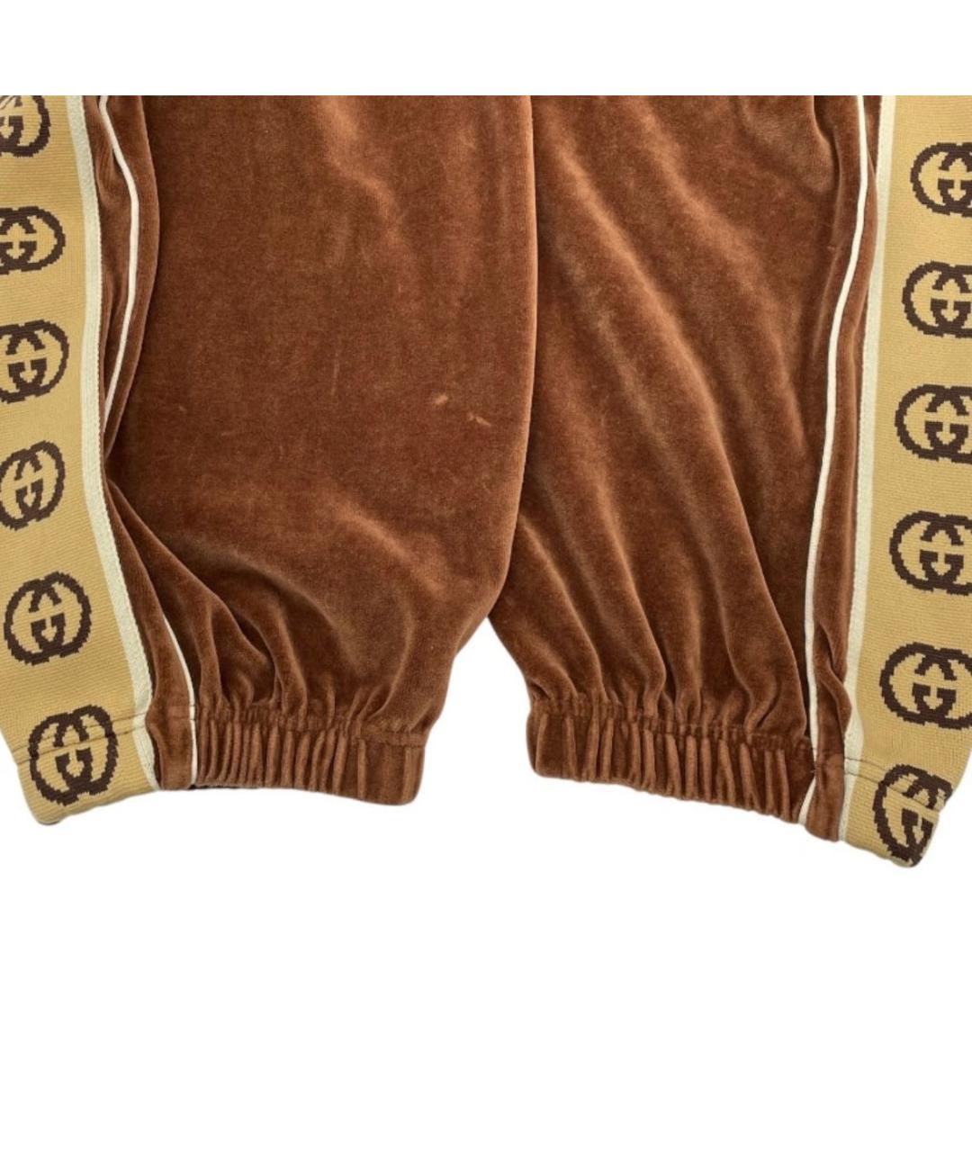 GUCCI Коричневый бархатный спортивный костюм, фото 5