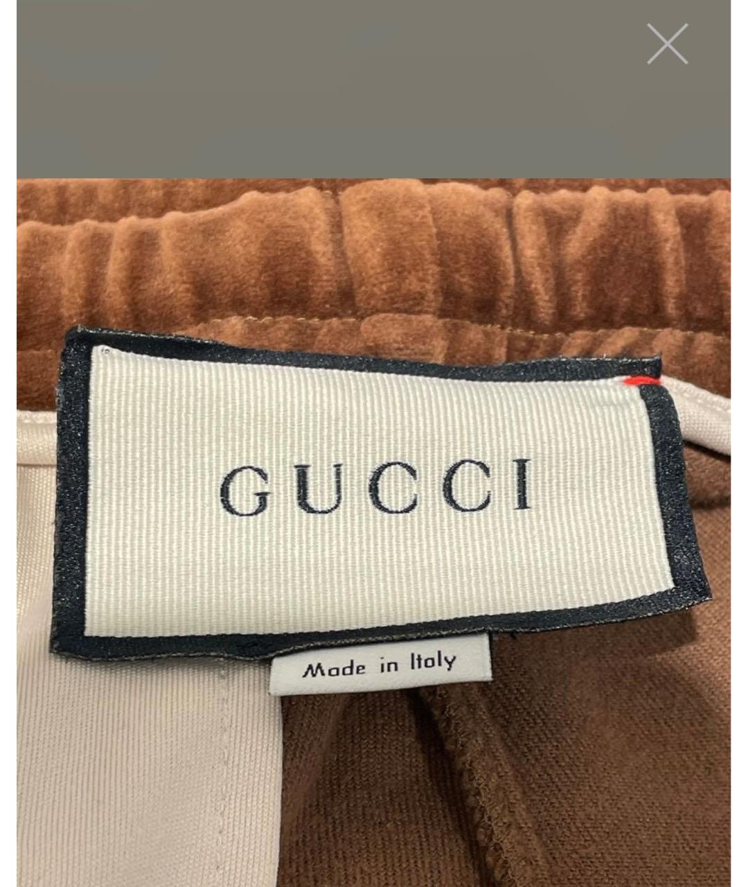 GUCCI Коричневый бархатный спортивный костюм, фото 4