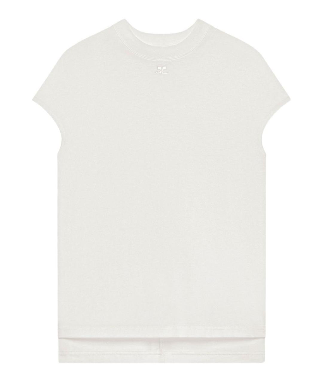 COURREGES Белая хлопковая футболка, фото 1