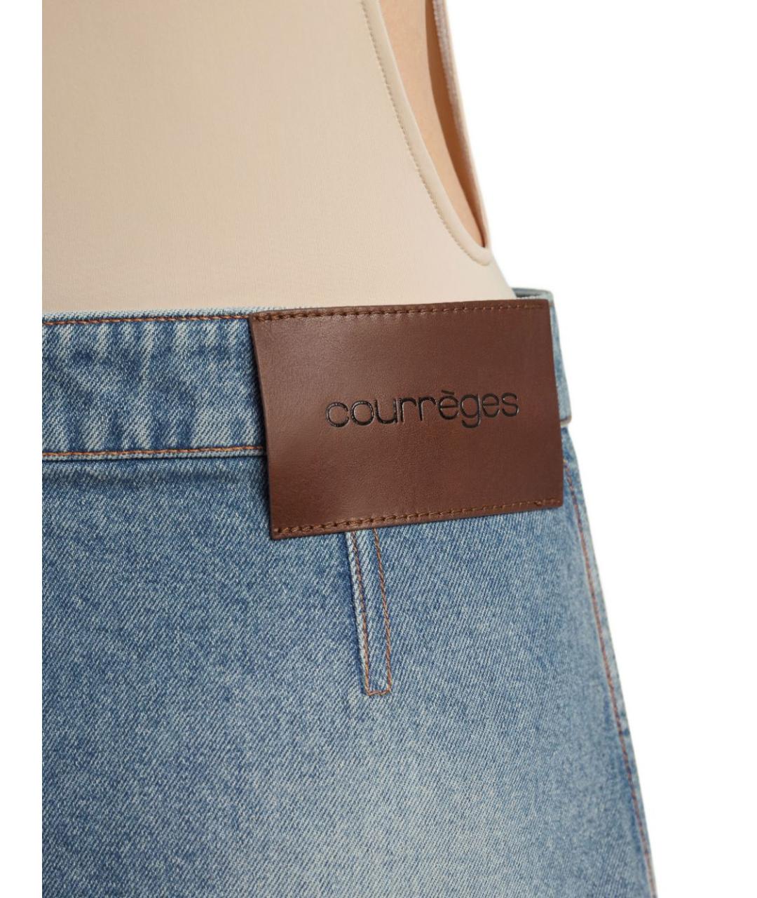 COURREGES Синяя хлопковая юбка мини, фото 3