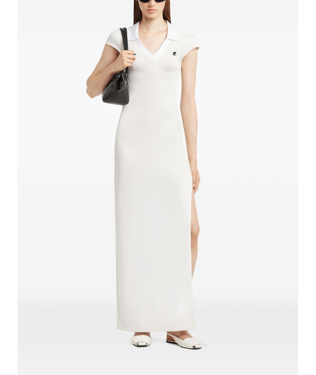 COURREGES Белое полиэстеровое повседневное платье, фото 5