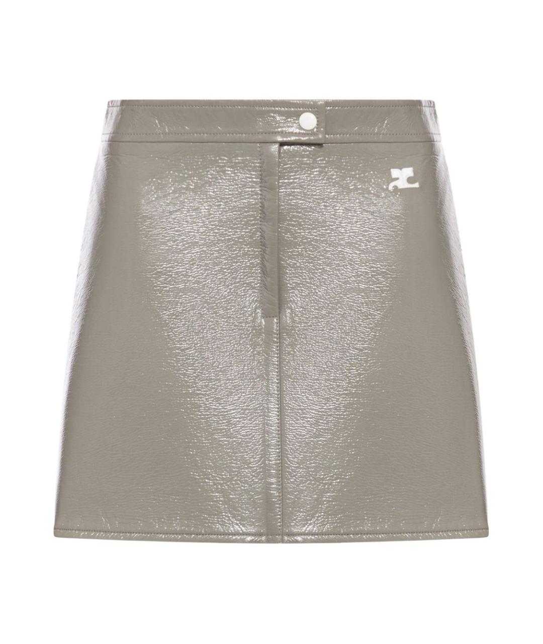 COURREGES Серая хлопковая юбка миди, фото 1