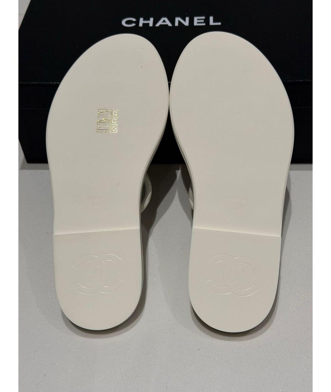 CHANEL Белые кожаные сабо, фото 2