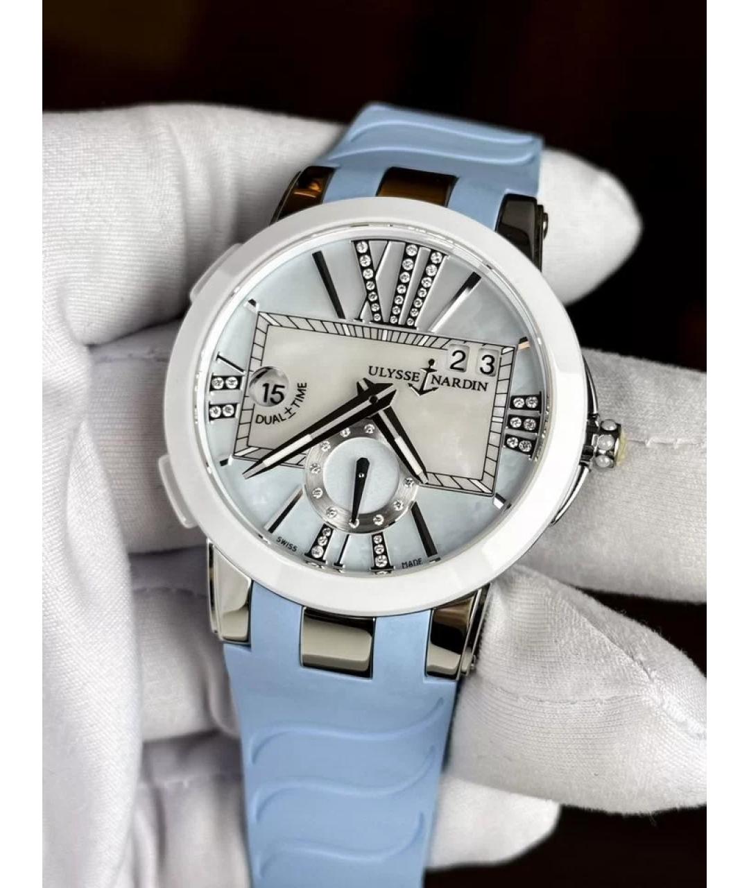 Ulysse Nardin Голубые керамические часы, фото 2