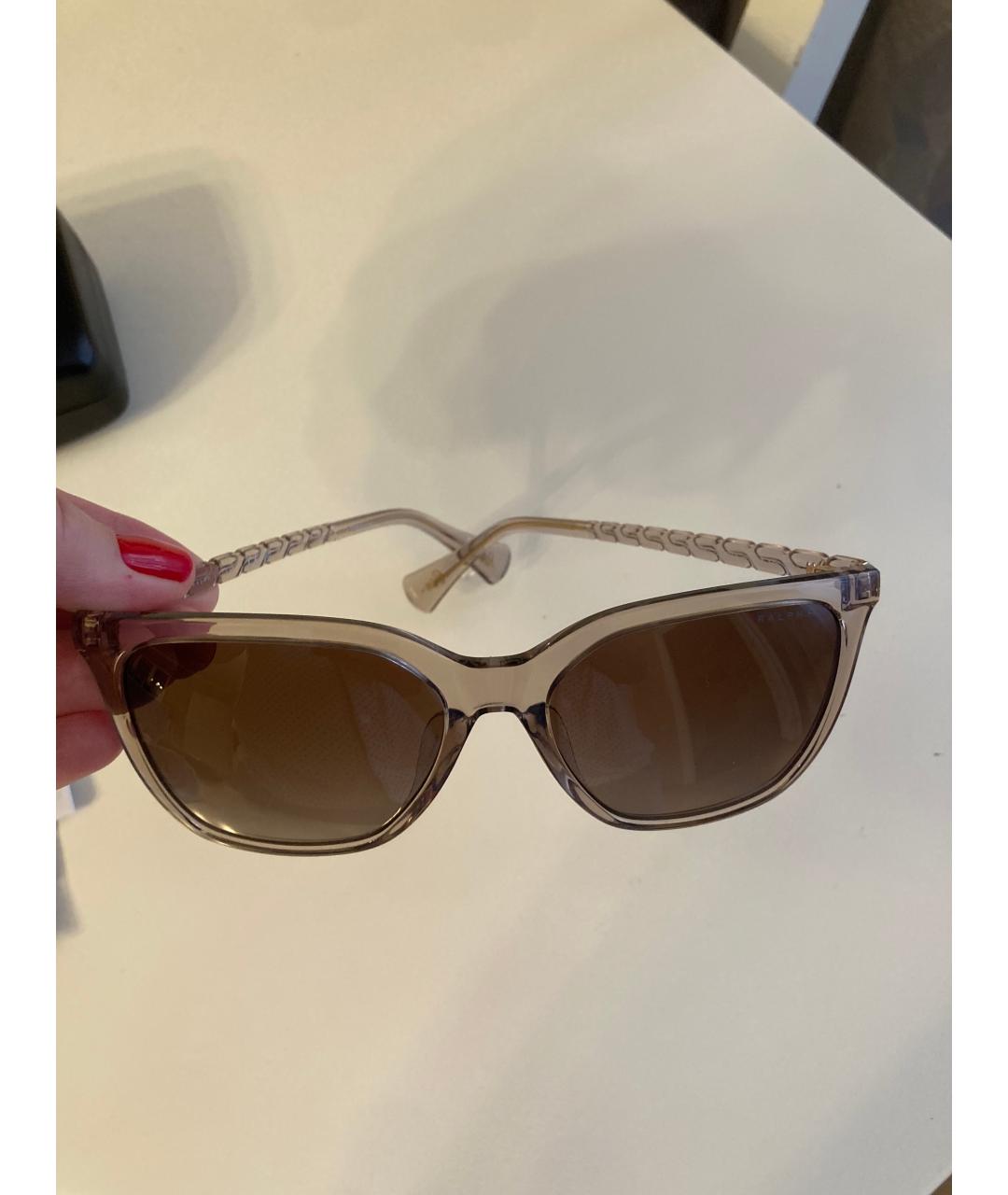 RALPH LAUREN Коричневые пластиковые солнцезащитные очки, фото 6