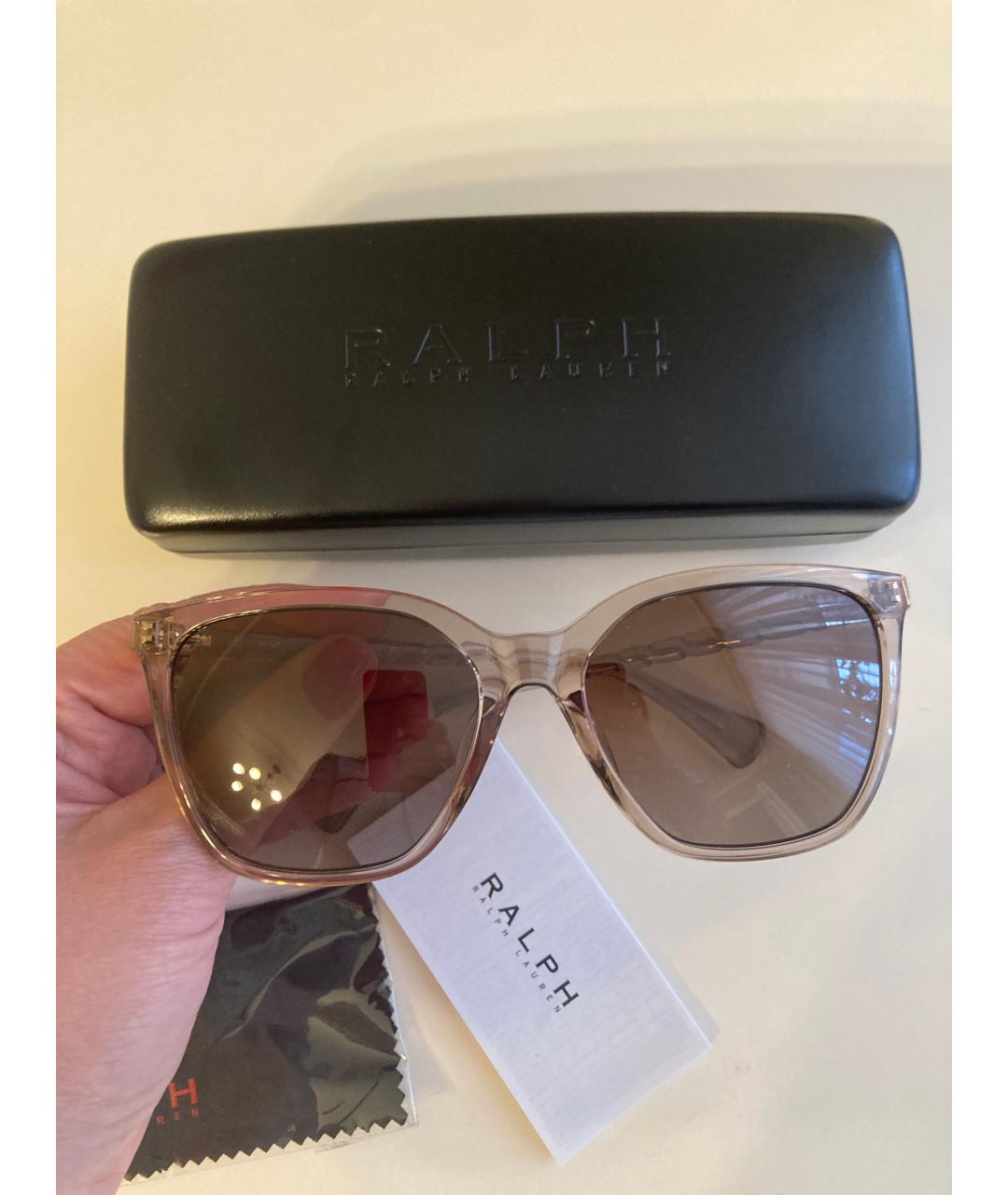 RALPH LAUREN Коричневые пластиковые солнцезащитные очки, фото 4