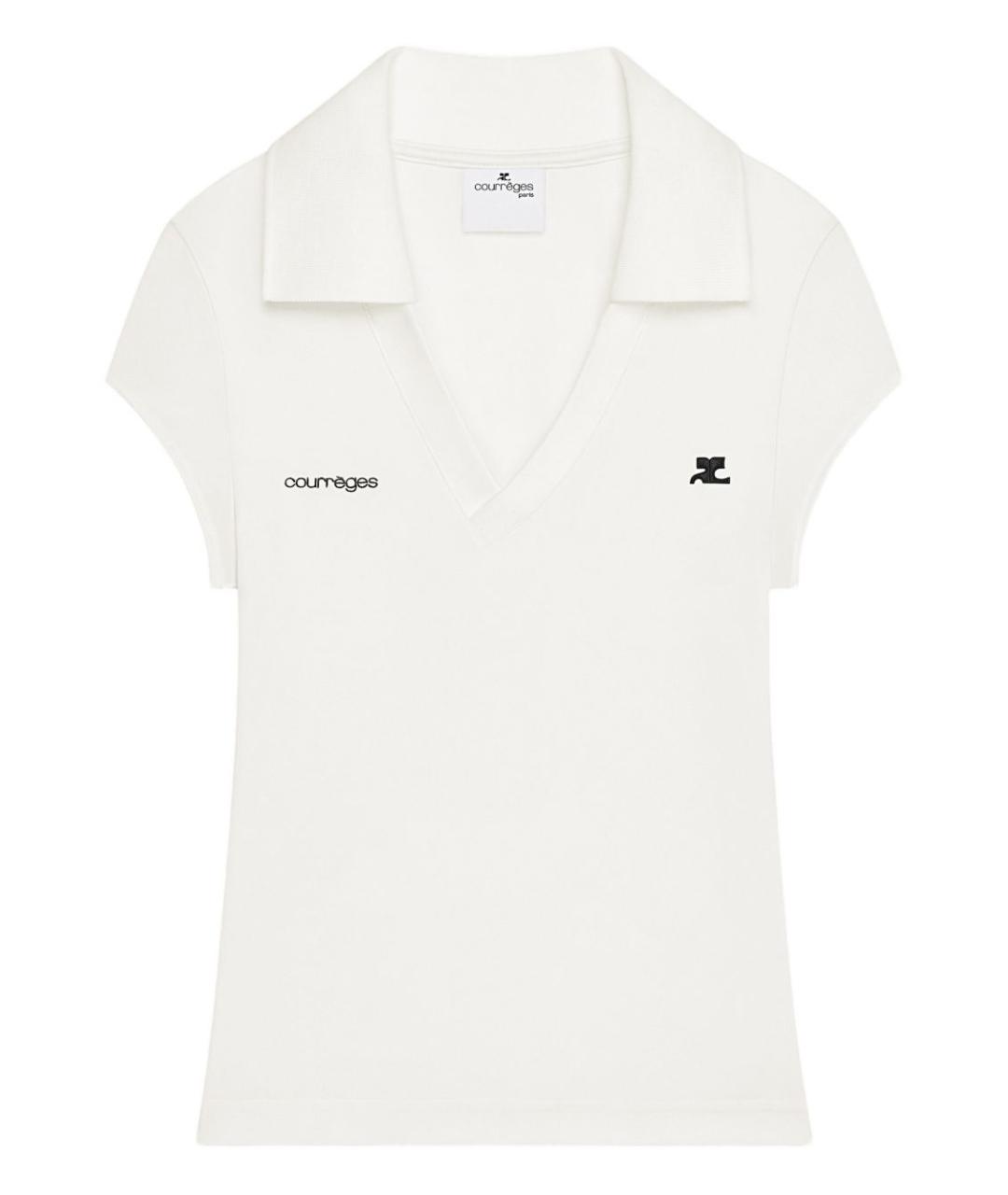 COURREGES Белая полиэстеровая футболка, фото 1