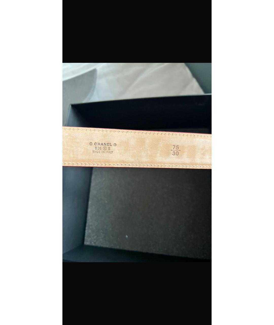 CHANEL Красный кожаный ремень, фото 3