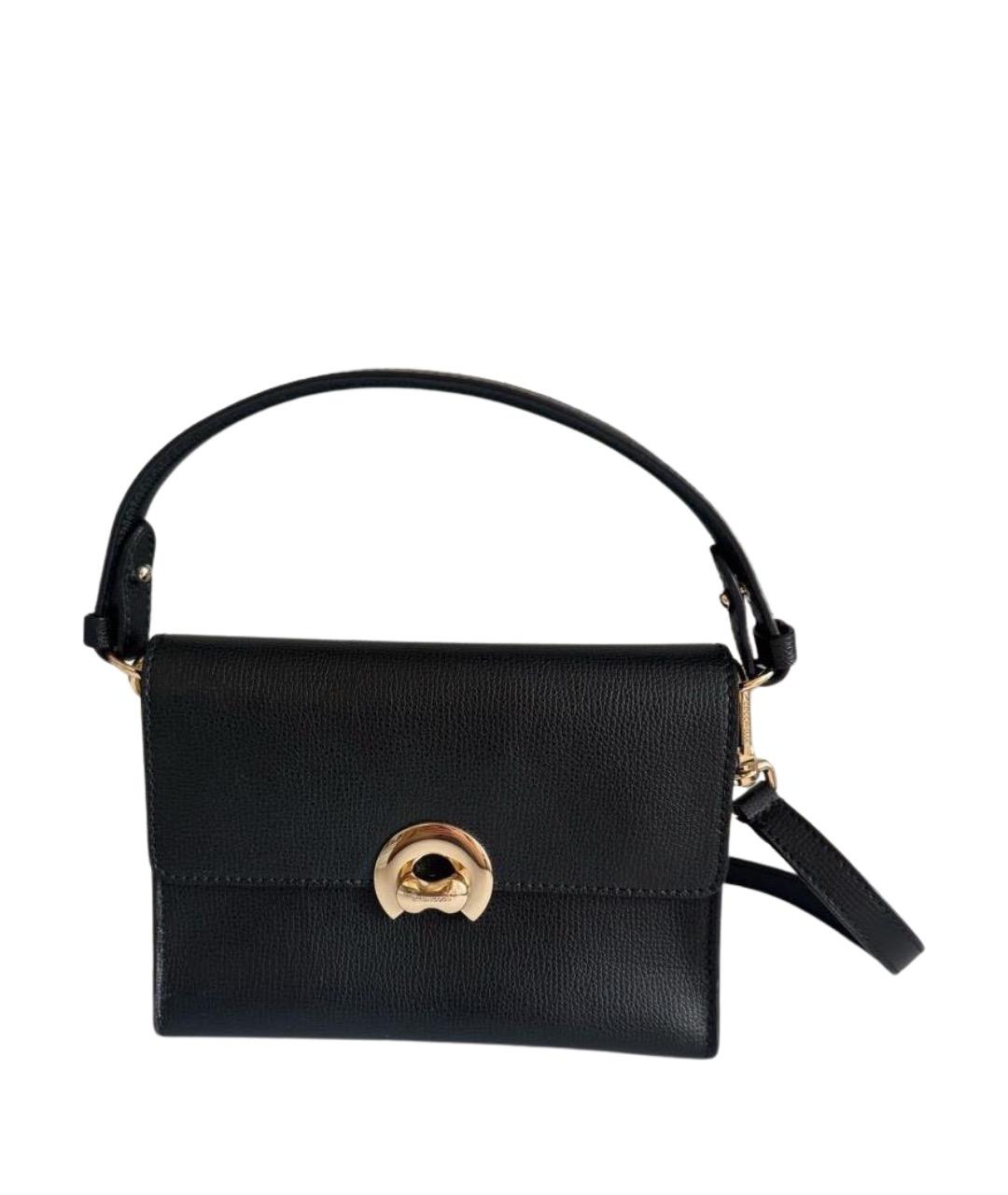 COCCINELLE Черная кожаная сумка с короткими ручками, фото 1