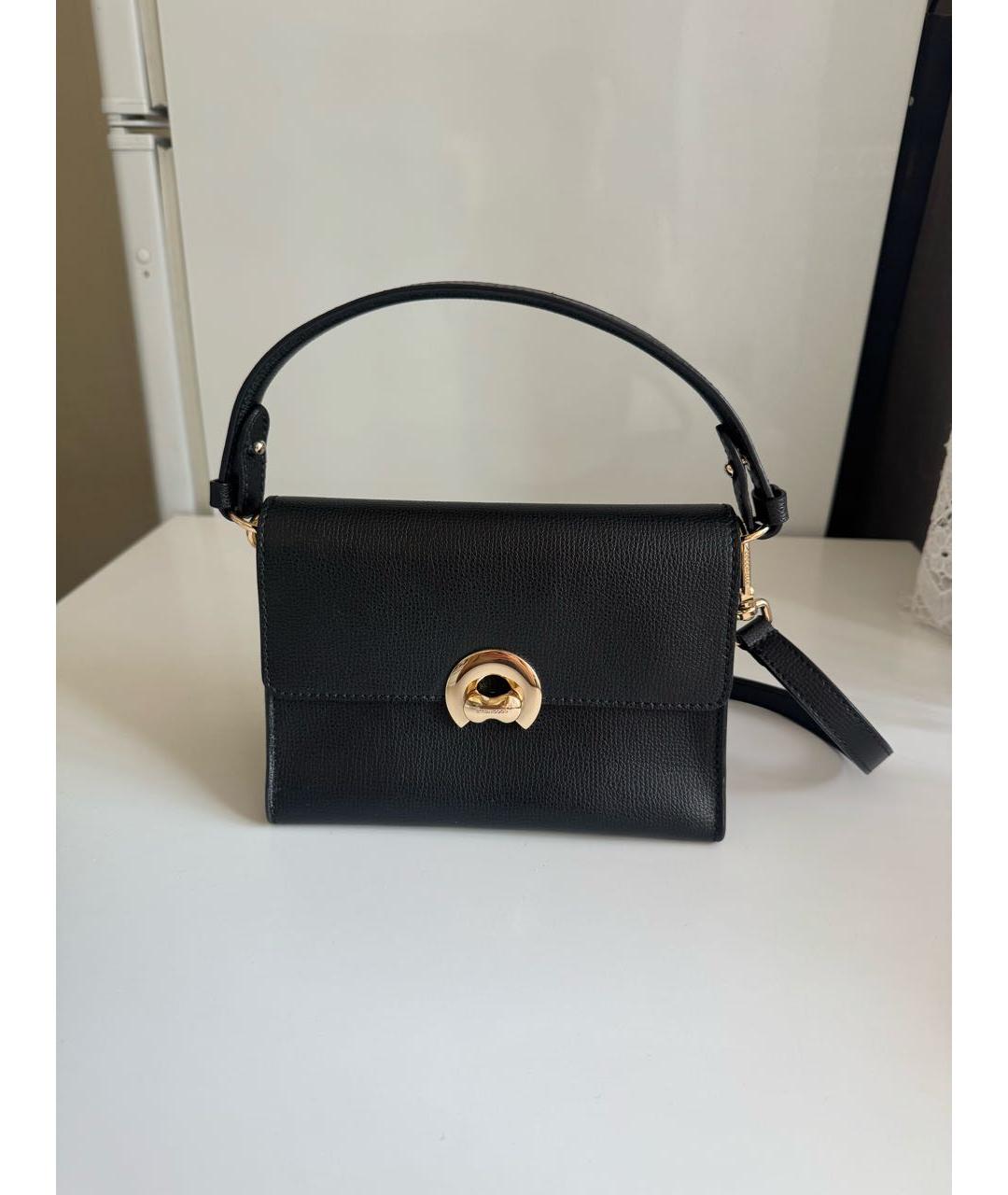 COCCINELLE Черная кожаная сумка с короткими ручками, фото 5