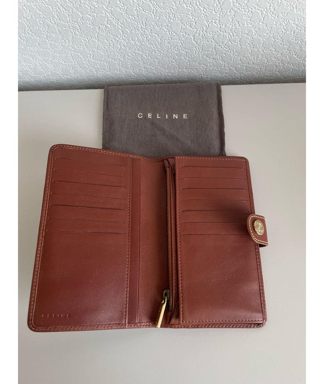 CELINE Желтый кожаный кошелек, фото 4