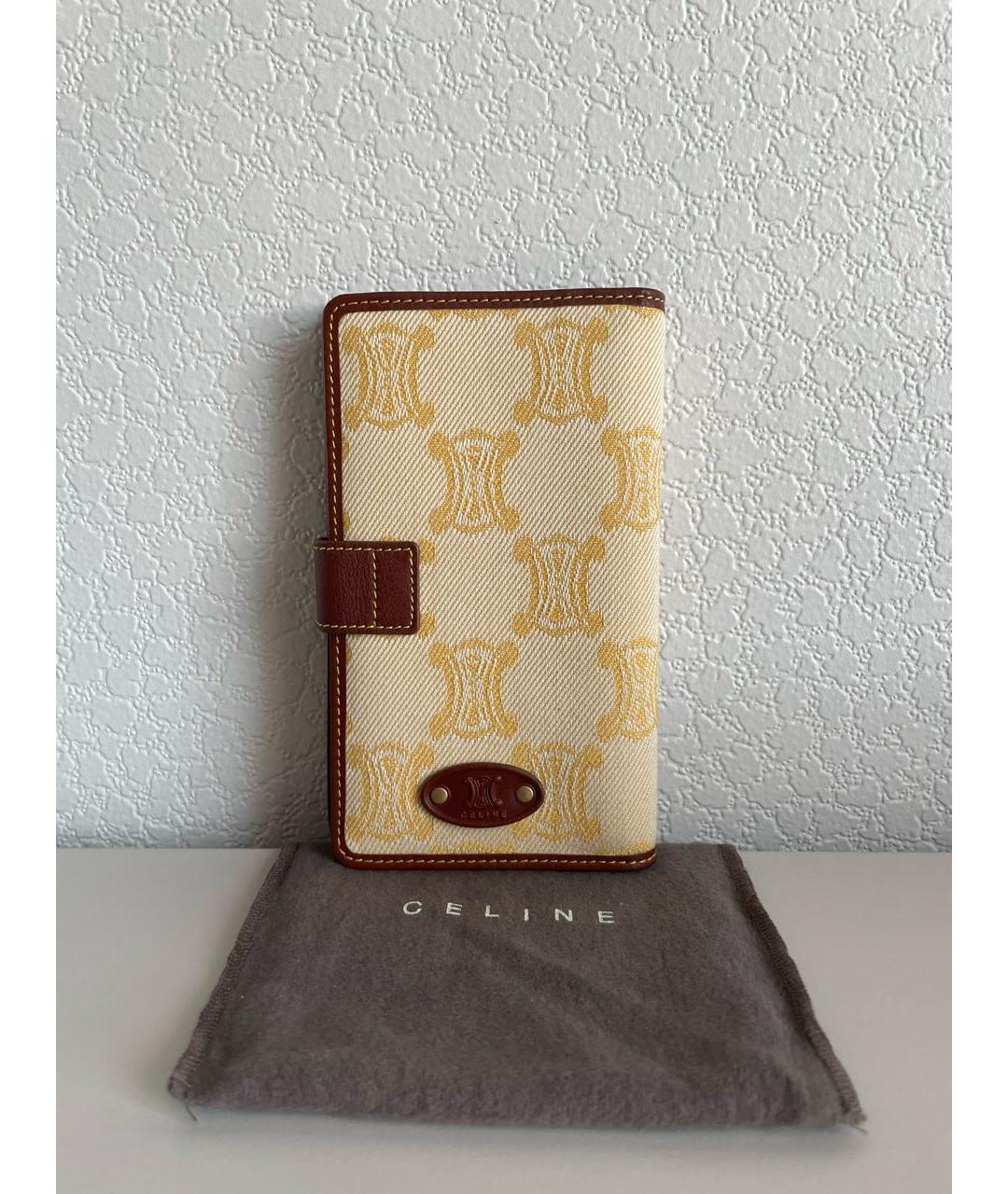 CELINE Желтый кожаный кошелек, фото 3
