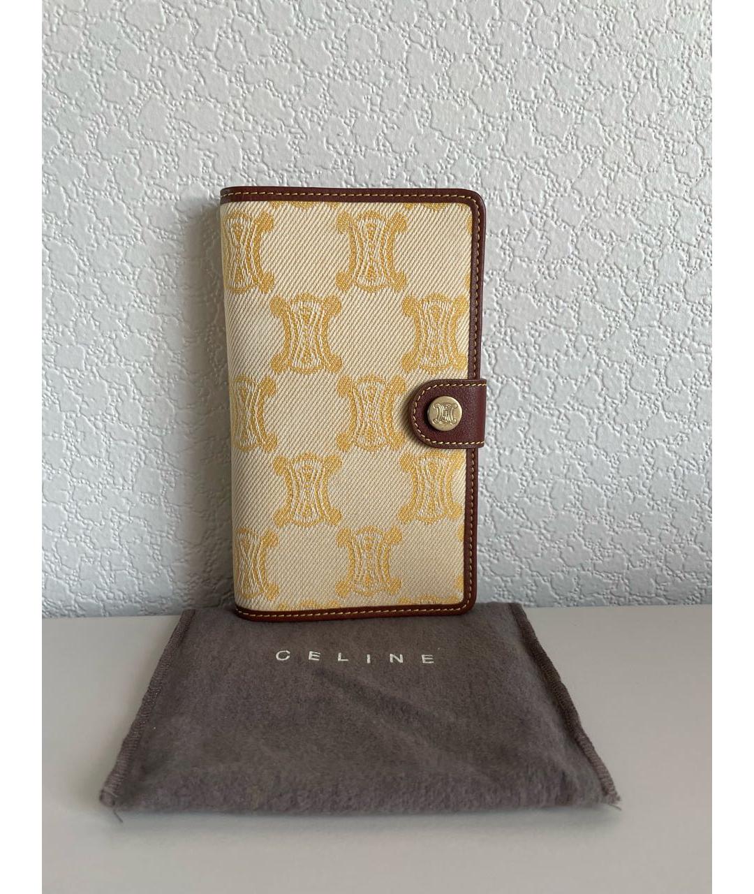 CELINE Желтый кожаный кошелек, фото 5