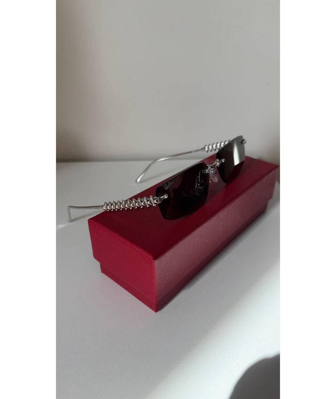 CARTIER Серебряные металлические солнцезащитные очки, фото 7